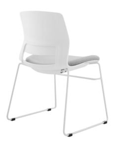 CHAIR SNOUT SLED WHITE + GREY SEATPAD 3