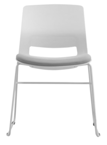 CHAIR SNOUT SLED WHITE + GREY SEATPAD 4