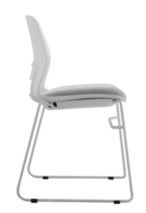 CHAIR SNOUT SLED WHITE + GREY SEATPAD 5