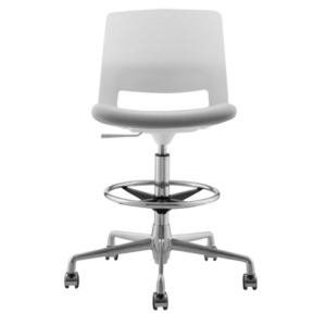 STOOL SNOUT CASTOR WHITE GREY SEATPAD front new 1