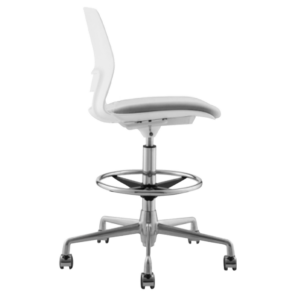 STOOL SNOUT CASTOR WHITE GREY SEATPAD side side new 1