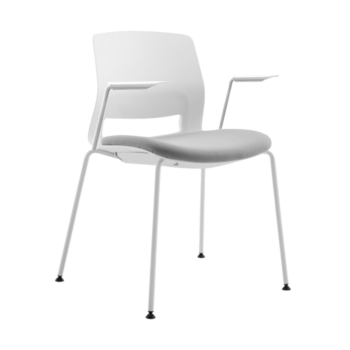 ARM CHAIR SNOUT 4 LEG WHITE GREYBLACK SEATPAD 800 front 1 1